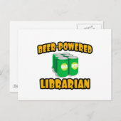 ビールを使った図書館員 ポストカード (正面/裏面)