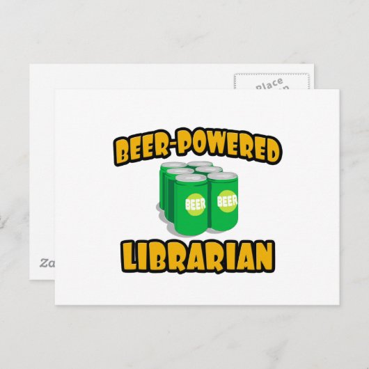 ビールを使った図書館員 ポストカード (正面/裏面)