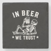 ビールを信じる冷やかしスケルトンビアポン ストーンコースター (正面)
