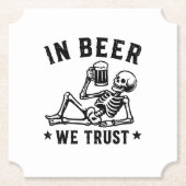 ビールを信じる冷やかしスケルトンビアポン ペーパーコースター (正面)