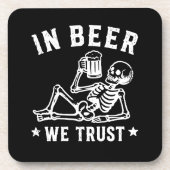 ビールを信じる冷やかしスケルトンビールポン コースター (正面)