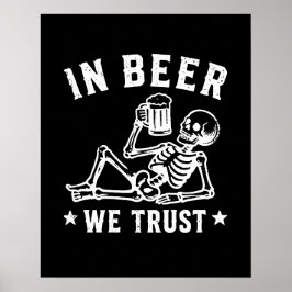 ビールを信じる冷やかしスケルトンビールポン ポスター