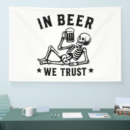 ビールを信じる冷やかしスケルトンビールポン 横断幕