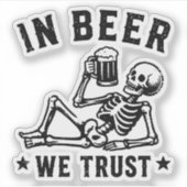 ビールを信じる冷静なスケルトンのビアポン シール (正面)