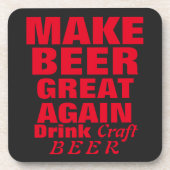 ビールを再素晴らしび赤文字 コースター (正面)