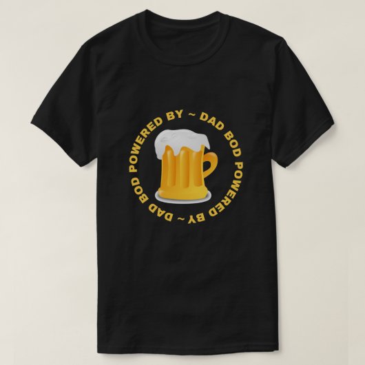 ビールを動力とするパパ本体 Tシャツ (デザイン正面)