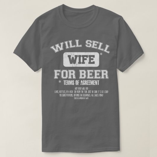 ビールを妻に売る Tシャツ (デザイン正面)