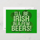 ビールを少しもらうとアイルランド語になる ポストカード (正面/裏面)
