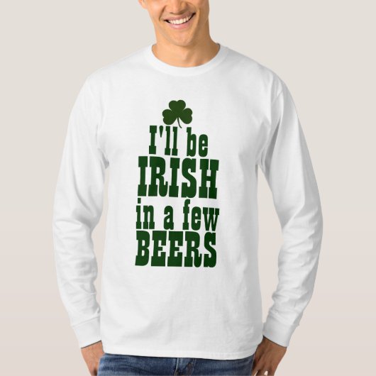 ビールを少し飲めばアイルランド語になる Tシャツ (正面)