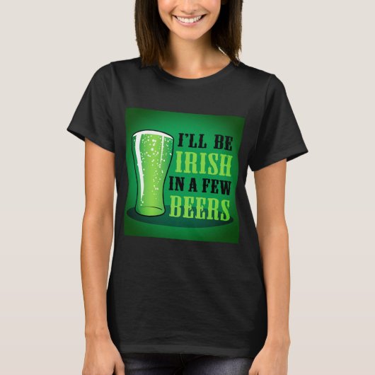 ビールを少し飲めばアイルランド語になる Tシャツ (正面)
