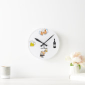 「ビールを差し上げるところだ！」 ラウンド壁時計 (ホーム)