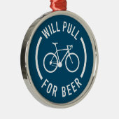 ビールを引くサイクリング メタルオーナメント (右)