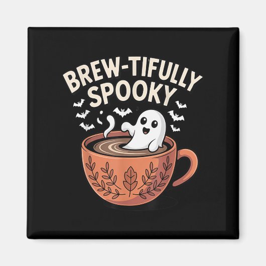 ビールを忠実に飲み幽霊のよく出る込んだゴーストコーヒーハロウィーン マグネット (正面)