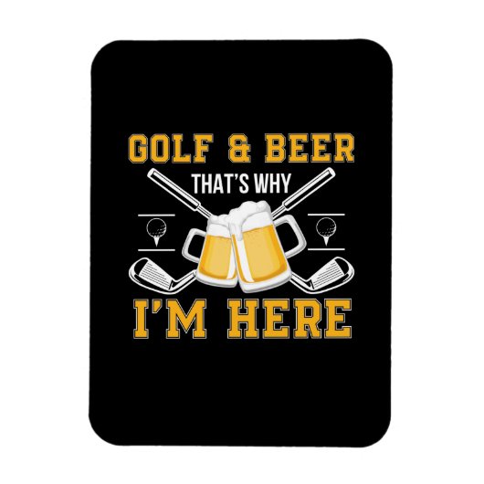 ビールを愛するゴルファーとビールの誕生日 マグネット (縦)