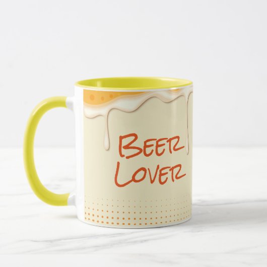 ビールを愛する人のための面白いマグカップ「乾杯&ビール」 マグカップ (左)