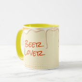 ビールを愛する人のための面白いマグカップ「乾杯&ビール」 マグカップ (正面左)