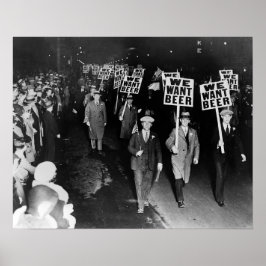 ビールを欲しい! 禁酒法抗議 1931年 ヴィンテージ ポスター