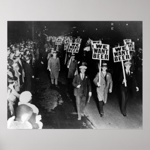 ビールを欲しい！ 禁酒法抗議 1931年 ヴィンテージ ポスター