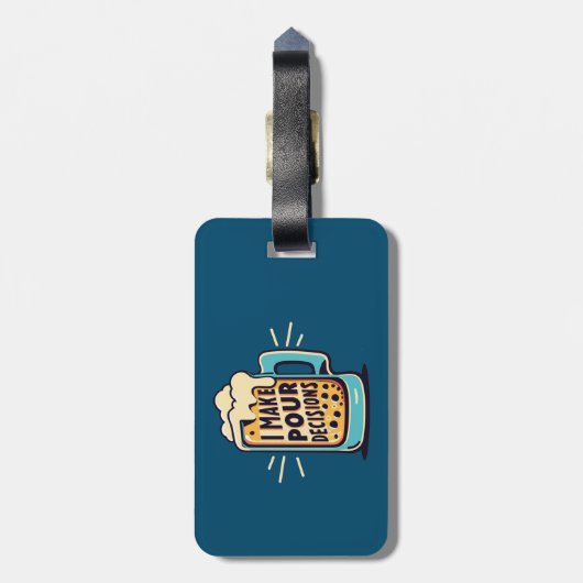 ビールを注ぐ ラゲッジタグ (裏面縦)