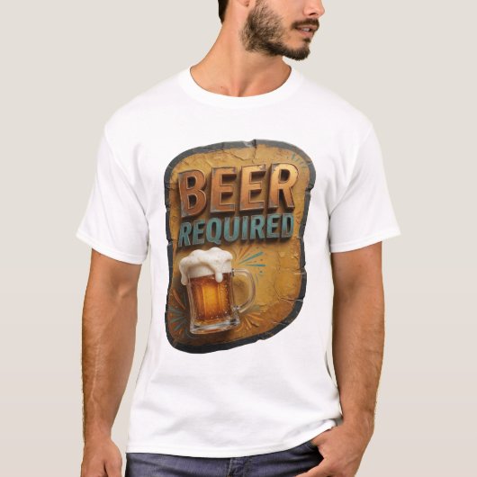 ビールを要求するストライキングなデザイン Tシャツ (正面)