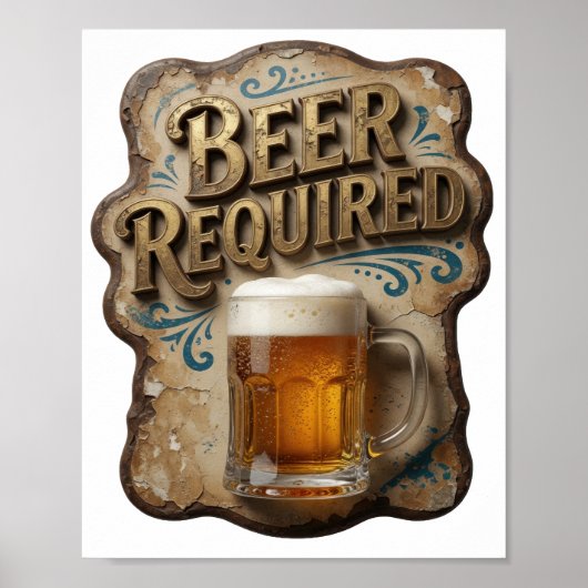 ビールを要求するデザインがカッコイイ ポスター (正面)