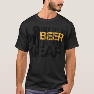 ビールを買飲んで最後はたった今結婚しましたMに近おもしろいい Tシャツ