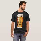 ビールを走ってでも飲みたい 面白いクラフトビールランナー Tシャツ (正面フル)
