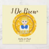 ビールを運ぶかわいい女性のデザイン ビールラベル (シングルラベル)