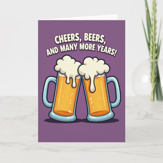 ビールを酌み交わす 誕生日カード カード (正面)