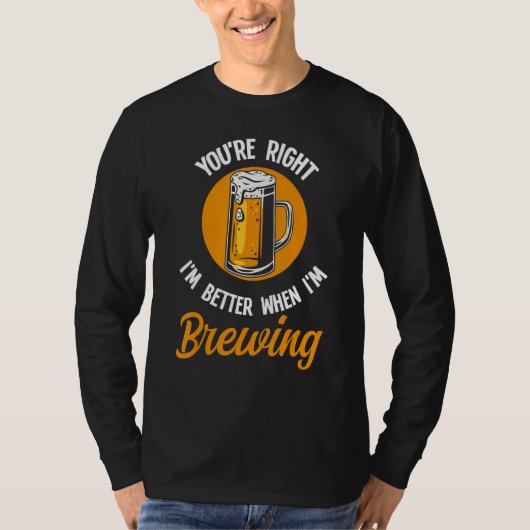 ビールを醸造しているときが一番だよね ビール醸造 Tシャツ (正面)