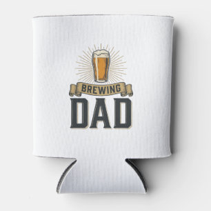 ビールを醸造するパパ ビンテージの彫刻Tシャツデザイン_1 缶クーラー