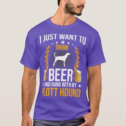 ビールを飲つるみながら犬を引っ張る Tシャツ (正面)
