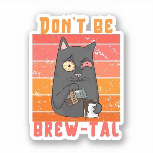 ビールを飲まない – Coffee Pun シール (正面)