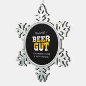 ビールを飲まないNOT BEER GUT誕生日 スノーフレークピューターオーナメント (右)