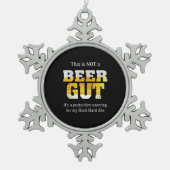 ビールを飲まないNOT BEER GUT誕生日 スノーフレークピューターオーナメント (正面)