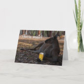 ビールを飲みながらリラックスするカンガルー オーストラリア 面白い カード (正面)