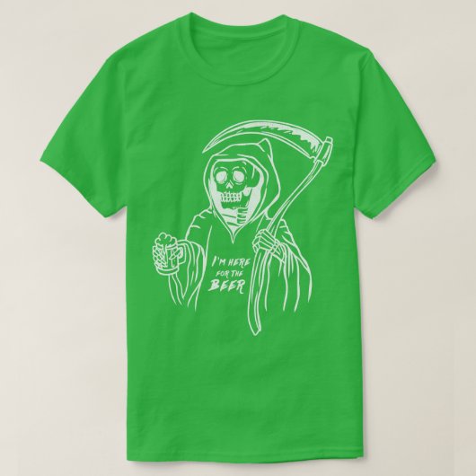 ビールを飲みに来た Tシャツ (デザイン正面)