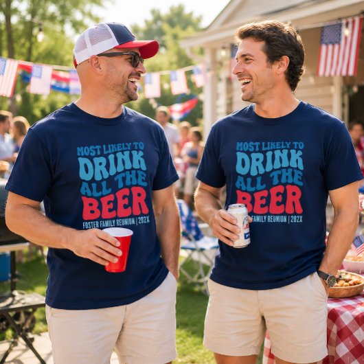 ビールを飲み干しそうな人 オーダーカスタム Tシャツ