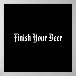 ビールを飲み干す ポスター