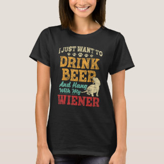 ビールを飲み、ウィナーと一緒に飲みたいつる- D Tシャツ
