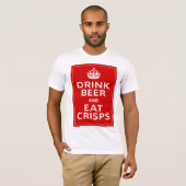 ビールを飲み、チップスの~のイギリスのおもしろいを食べて下さい Tシャツ (正面フル)