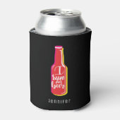 ビールを飲むために走る 赤いボトル ジョギング 冗談 缶クーラー (缶正面)