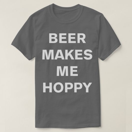 ビールを飲むと胸が悪くなる Tシャツ (デザイン正面)