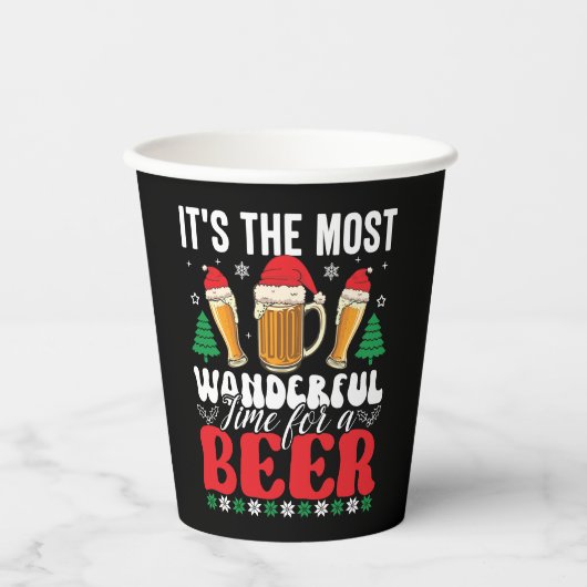 ビールを飲むのもっとも素晴らしい時間だ 紙コップ (正面)