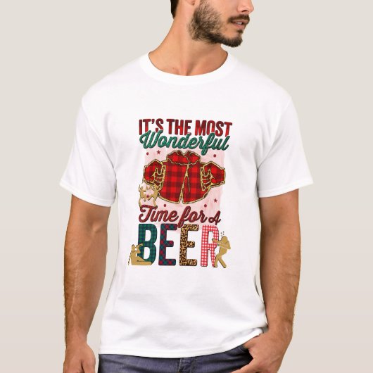 ビールを飲むのもっとも素晴らしい時間だ Tシャツ (正面)
