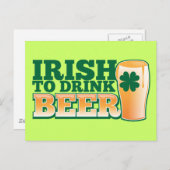 ビールを飲むアイルランド人！ ポストカード (正面/裏面)
