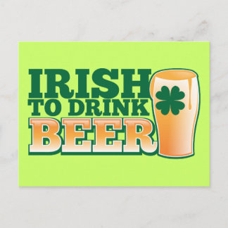 ビールを飲むアイルランド人！ ポストカード