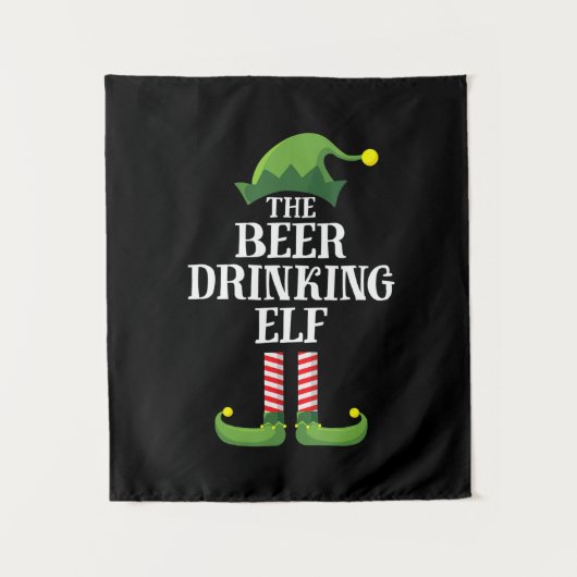 ビールを飲むクリスマス誕生日 タペストリー (正面)