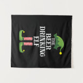 ビールを飲むクリスマス誕生日 タペストリー (正面(横))