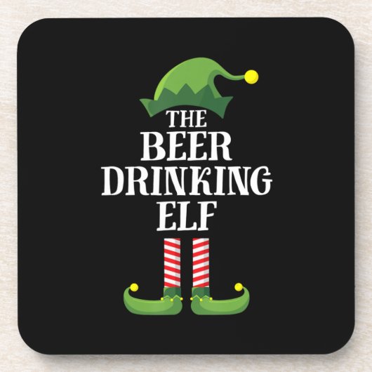 ビールを飲むクリスマス・誕生日 コースター (正面)